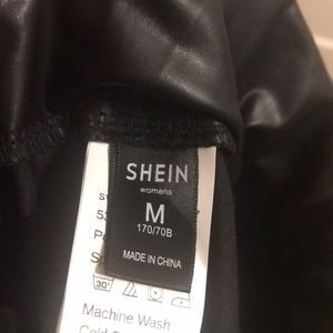 High waste faux leather leggings